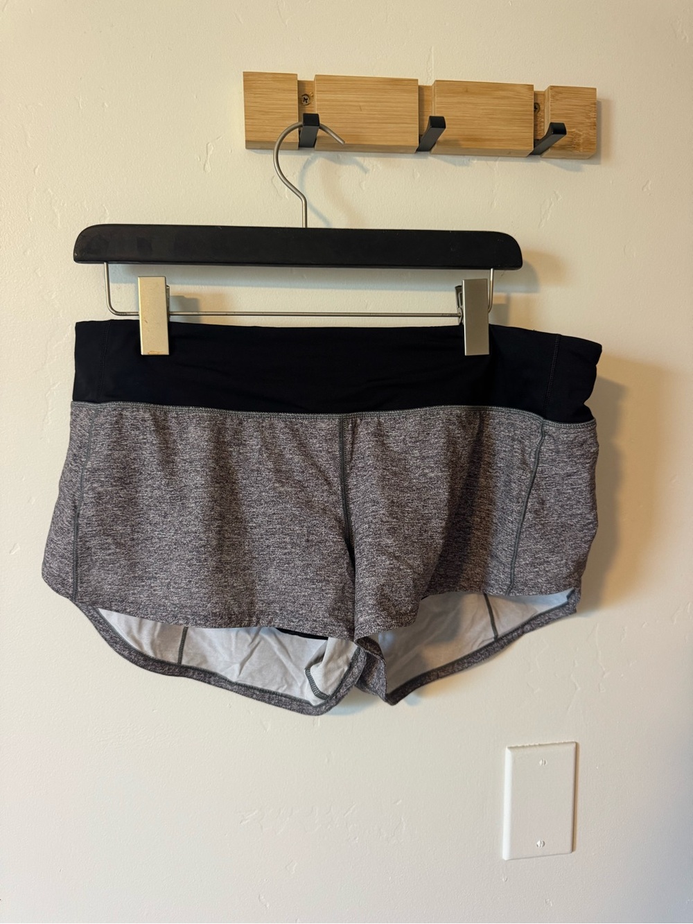 lululemon Speed Up LR Gray Shorts with Black Waistband